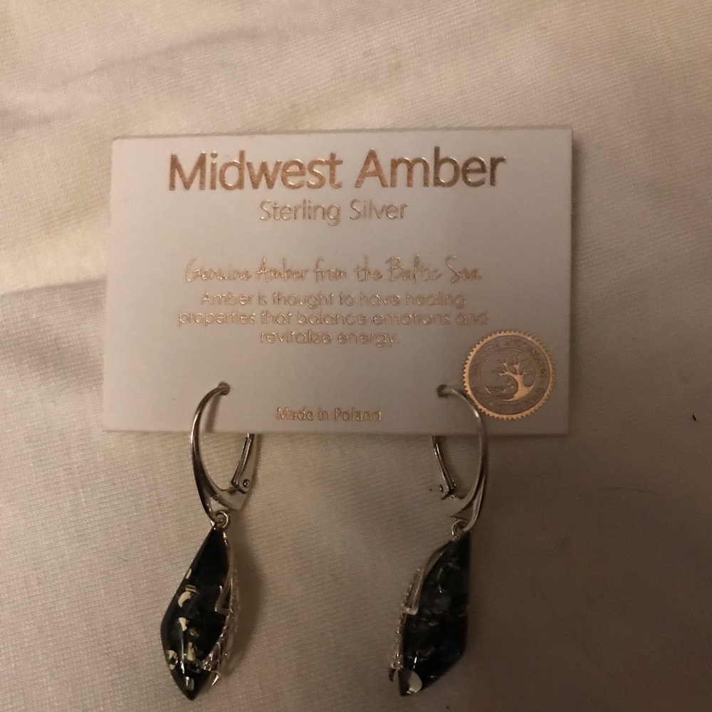 Baltic Amber sterling silver earrings